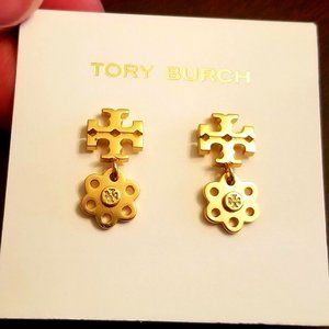 "HP"Tory Burch Logo Studs Charm Earrings"
